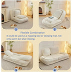 Fauteuil-canapé relax, 5 positions réglables, s’assoit, dort, se plie, idéal pour la chambre ou le salon