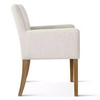 6er-Set gepolsterte Esszimmerstühle mit Armlehnen, moderne Leinen-Sessel mit Holzbeinen, Akzentstühle für Esszimmer und Wohnzimmer – Panipeachy