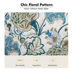 Araceli traditionele houten bloemenfauteuil met bekleding, hoge rugleuning en sierspijkerrand| ART OF LIVING DESIGNS