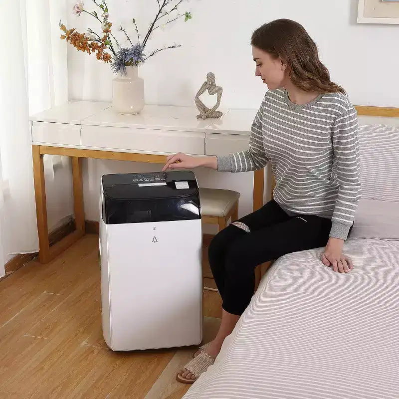 Mobiles Klimagerät mit 10.000 BTU, Haushaltsklimagerät mit Fernbedienung für Räume bis 450 sq ft, 3-in-1-Funktionen/24-Stunden-Timer/Rollen