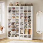 Meuble à chaussures haut pour 30 paires, étagère de rangement blanche en bois à 10 niveaux pour placard et entrée – 10 niveaux