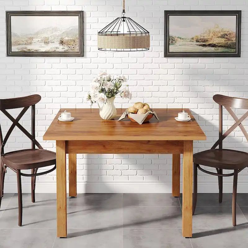 Quadratischer Esstisch, 100 cm, für 2–4 Personen, mit Beinen aus Massivholz für Wohn- und Esszimmer