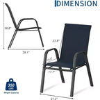 Sillas de patio, juego de 4/6 sillas de comedor apilables para exteriores, ligeras y resistentes a todo tipo de clima, de textileno, con reposabrazos, para jardín y zona de piscina