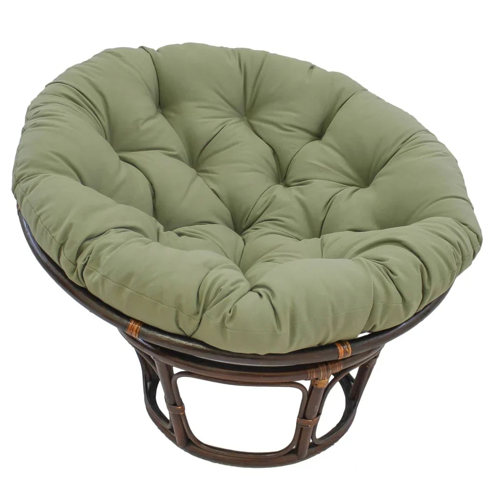 Poltrona Papasan Bali in rattan da 42 pollici con cuscino in twill