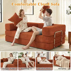 Dyonery 78 opvouwbare slaapbank, corduroy bank, kingsize vloerslaapbank, 4-in-1 doe-het-zelf modulaire combinatiebank, uitklapbaar, comfortabele bank.
