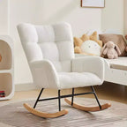 Mecedora para bebé, sillón balancín deslizante para lactancia para la sala de estar, cómodos sillones decorativos para dormitorio, sillones de interior tapizados en felpa tipo teddy
