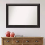 Specchio da parete nero 42" x 30" Non-Beveled Ridge - Amanti Art