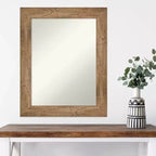 Specchio da parete in legno, rettangolare moderno, 60 x 75 cm, senza smusso, hardware di montaggio incluso