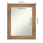 Specchio da parete in legno, rettangolare moderno, 60 x 75 cm, senza smusso, hardware di montaggio incluso
