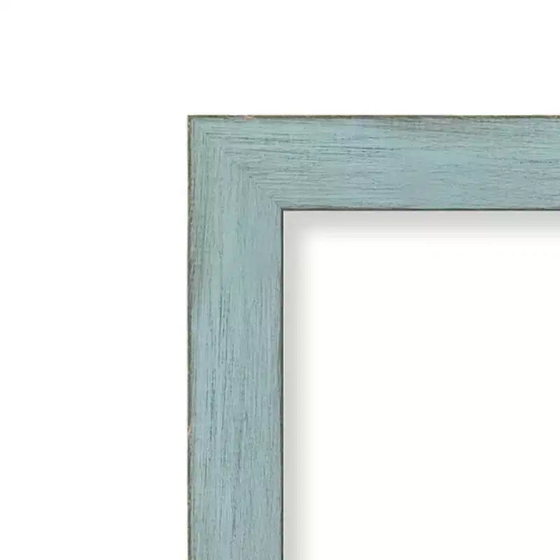 Specchio da parete rustico Amanti Art 40" x 29" in legno azzurro senza smussatura - include hardware di montaggio, forma rettangolare