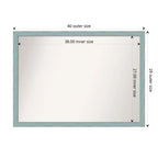 Specchio da parete rustico Amanti Art 40" x 29" in legno azzurro senza smussatura - include hardware di montaggio, forma rettangolare