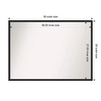 Specchio da parete in legno senza smussi 39" x 28"