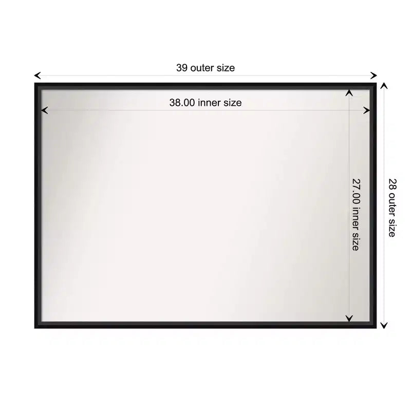 Specchio da parete in legno senza smussi 39" x 28"