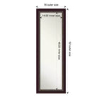 Specchio da porta 18" x 52" in legno senza smussatura - Da appendere alla porta, da montare a parete