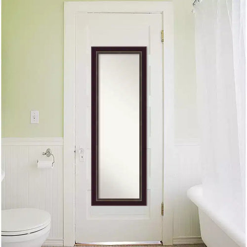 Specchio da porta 18" x 52" in legno senza smussatura - Da appendere alla porta, da montare a parete