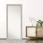 Specchio Flair in patina argentata da 71 x 162 cm senza smusso, da appoggiare
