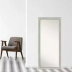 Specchio Flair in patina argentata da 71 x 162 cm senza smusso, da appoggiare
