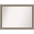 42" x 31" Non-Beveled Lyla Ornate Silver Wall Mirror - Amanti Art: Large Rectangular, Decorative, Polystyrene Frame