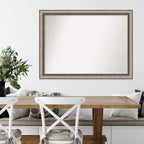 Specchio da parete senza smusso 42" x 31", grande, rettangolare, decorativo, con cornice in polistirene