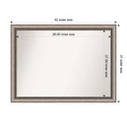 Specchio da parete senza smusso 42" x 31", grande, rettangolare, decorativo, con cornice in polistirene