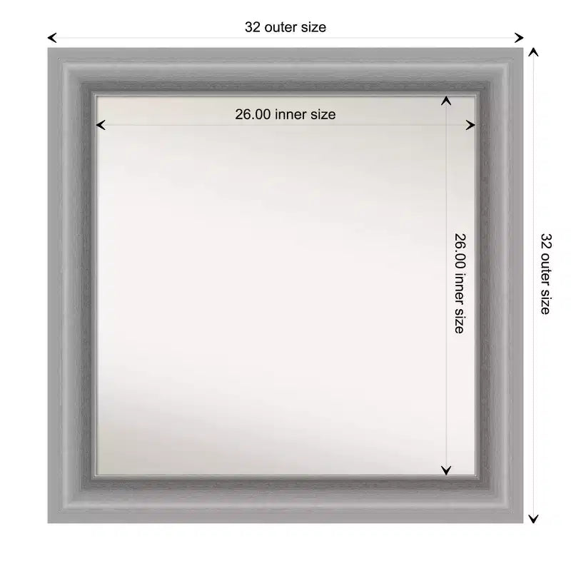 Specchio da parete per bagno in nichel lucido Peak, 81 x 81 cm, non bisellato, include accessori di montaggio