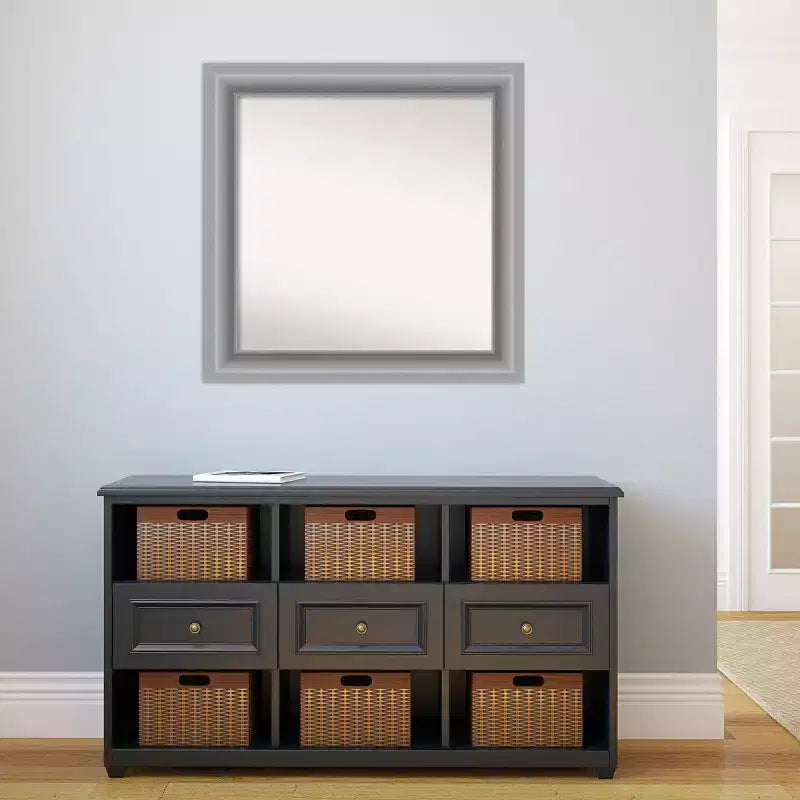 Specchio da parete per bagno in nichel lucido Peak, 81 x 81 cm, non bisellato, include accessori di montaggio