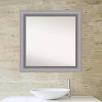 Specchio da parete per bagno in nichel lucido Peak, 81 x 81 cm, non bisellato, include accessori di montaggio