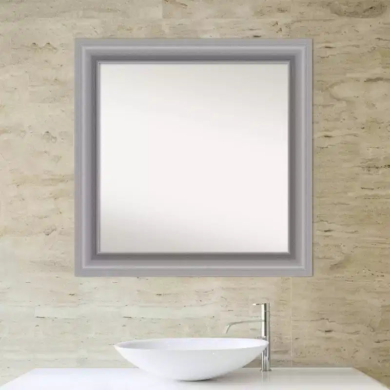 Specchio da parete per bagno in nichel lucido Peak, 81 x 81 cm, non bisellato, include accessori di montaggio
