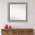 Specchio da parete per bagno in nichel lucido Peak, 81 x 81 cm, non bisellato, include accessori di montaggio