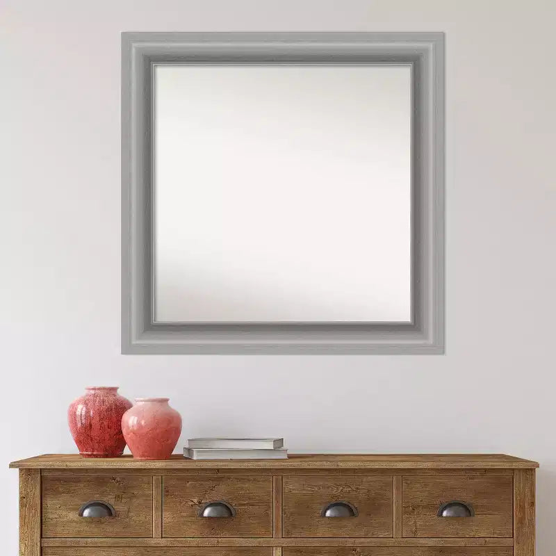 Specchio da parete per bagno in nichel lucido Peak, 81 x 81 cm, non bisellato, include accessori di montaggio
