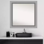 Specchio da parete per bagno in nichel lucido Peak, 81 x 81 cm, non bisellato, include accessori di montaggio