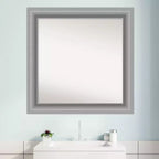 Specchio da parete per bagno in nichel lucido Peak, 81 x 81 cm, non bisellato, include accessori di montaggio