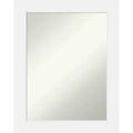 23" x 29" Non-Beveled Corvino White Wood Wall Mirror - Amanti Art: Modern Rectangle, Includes Mounting Hardware
