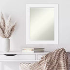 Specchio da parete Corvino bianco, in legno, senza bisello, 58 x 73 cm - Amanti Art: rettangolare moderno, include l'hardware per il montaggio