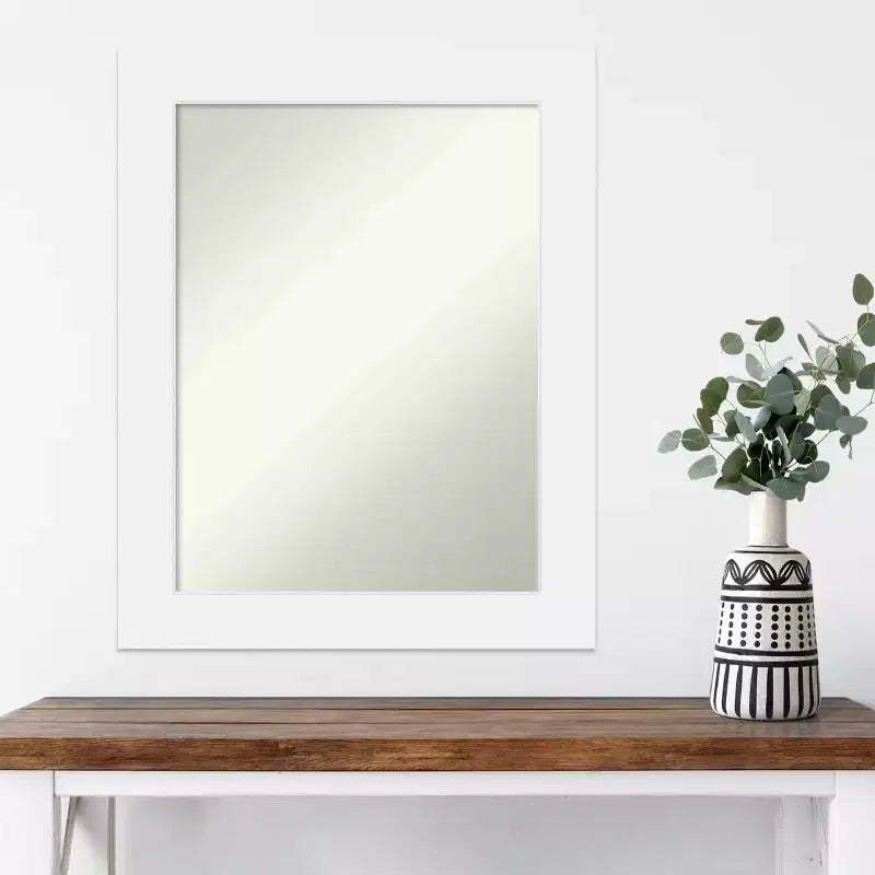 Specchio da parete Corvino bianco, in legno, senza bisello, 58 x 73 cm - Amanti Art: rettangolare moderno, include l'hardware per il montaggio
