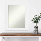 Specchio da parete Corvino bianco, in legno, senza bisello, 58 x 73 cm - Amanti Art: rettangolare moderno, include l'hardware per il montaggio