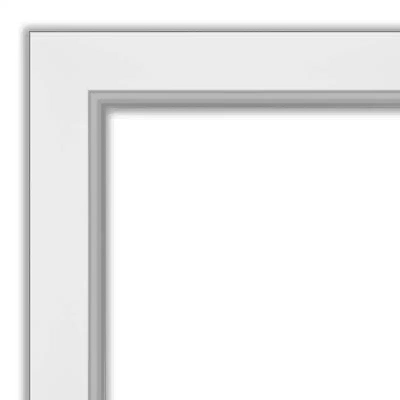 Specchio da parete senza smussature Eva White Silver 24" x 30" - Amanti Art: Arredamento rettangolare moderno, include hardware di montaggio