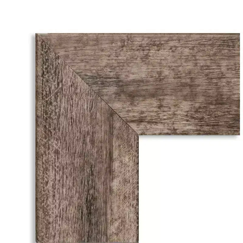 Specchio da parete 34" x 28" in legno marrone con gufo, senza smussatura