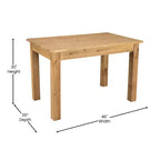 Mesa de comedor rústica Flash Furniture de pino macizo, rectangular, de 46 x 30