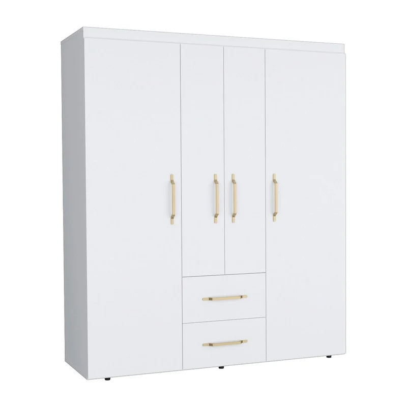 Bariloche Kleiderschrank mit Kleiderstangen, Regalen und 2 Schubladen