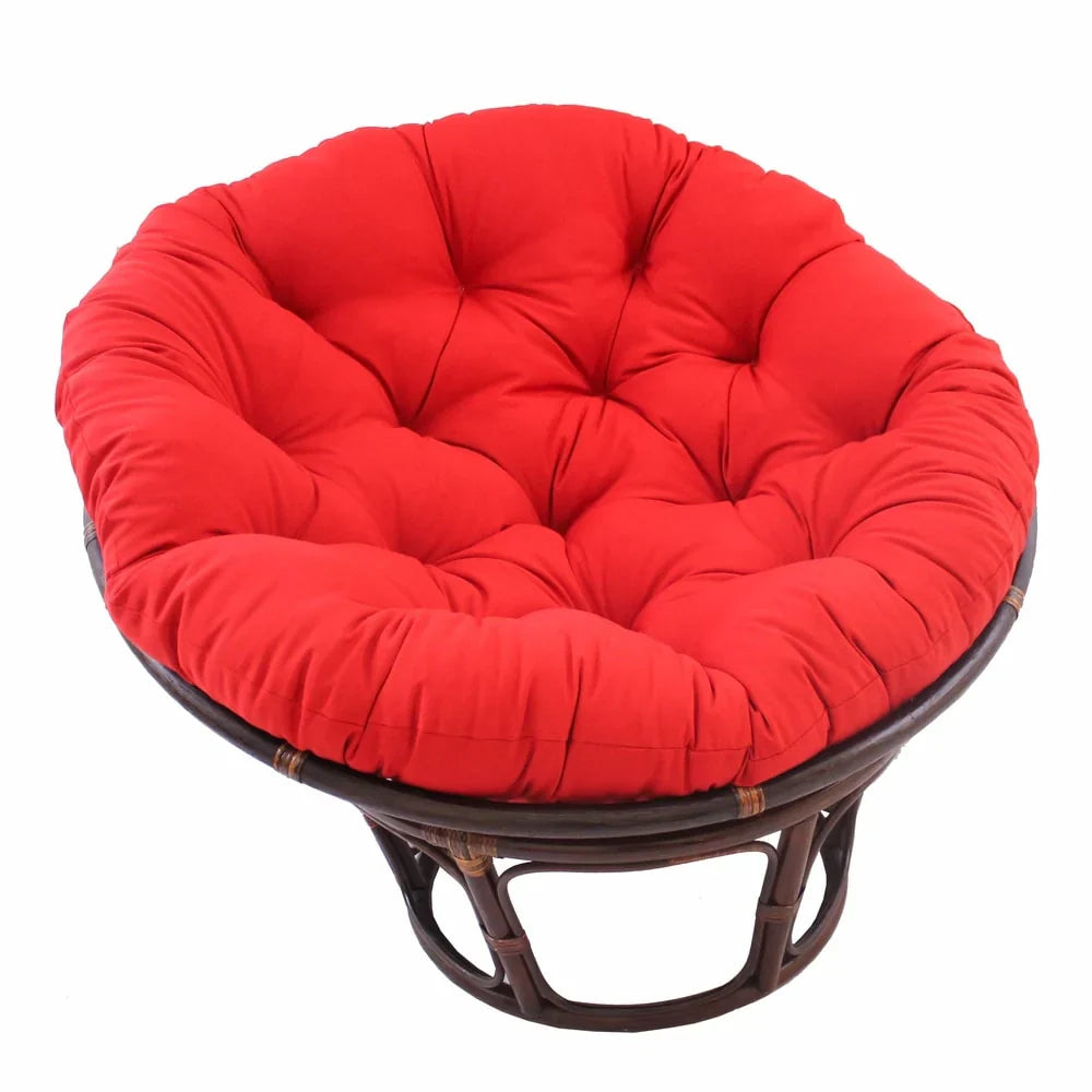 Poltrona Papasan Bali in rattan da 42 pollici con cuscino in twill