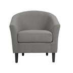 2er-Set moderne Leinen-Sessel im Fassdesign, Clubsessel