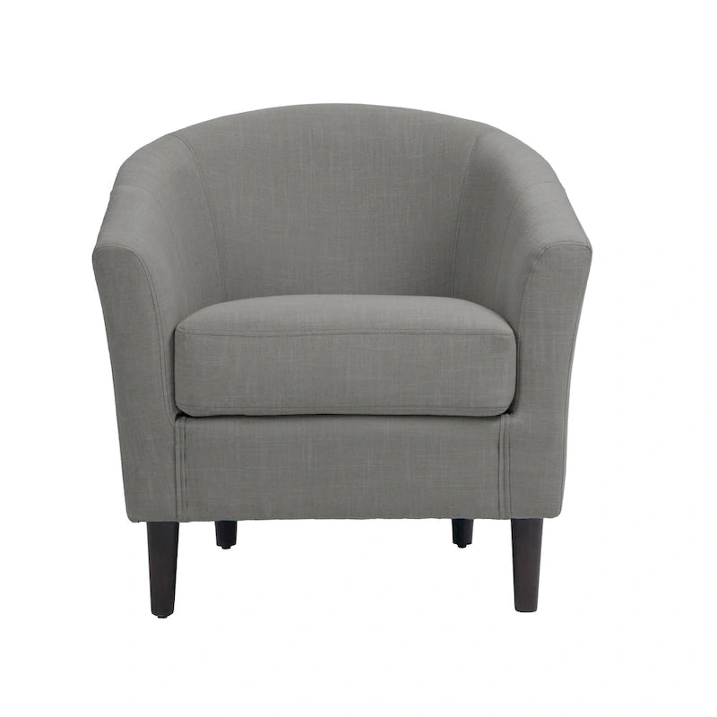 2er-Set moderne Leinen-Sessel im Fassdesign, Clubsessel