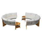 Conjunto de asientos para exterior para 6 personas con cojines y 1 mesa de centro