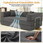 Dyonery 78 opvouwbare slaapbank, corduroy bank, kingsize vloerslaapbank, 4-in-1 doe-het-zelf modulaire combinatiebank, uitklapbaar, comfortabele bank.