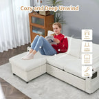 80 L-förmiges Schlafsofa, Schlafsofa mit ausziehbarem Bett, wendbares Schlafsofa