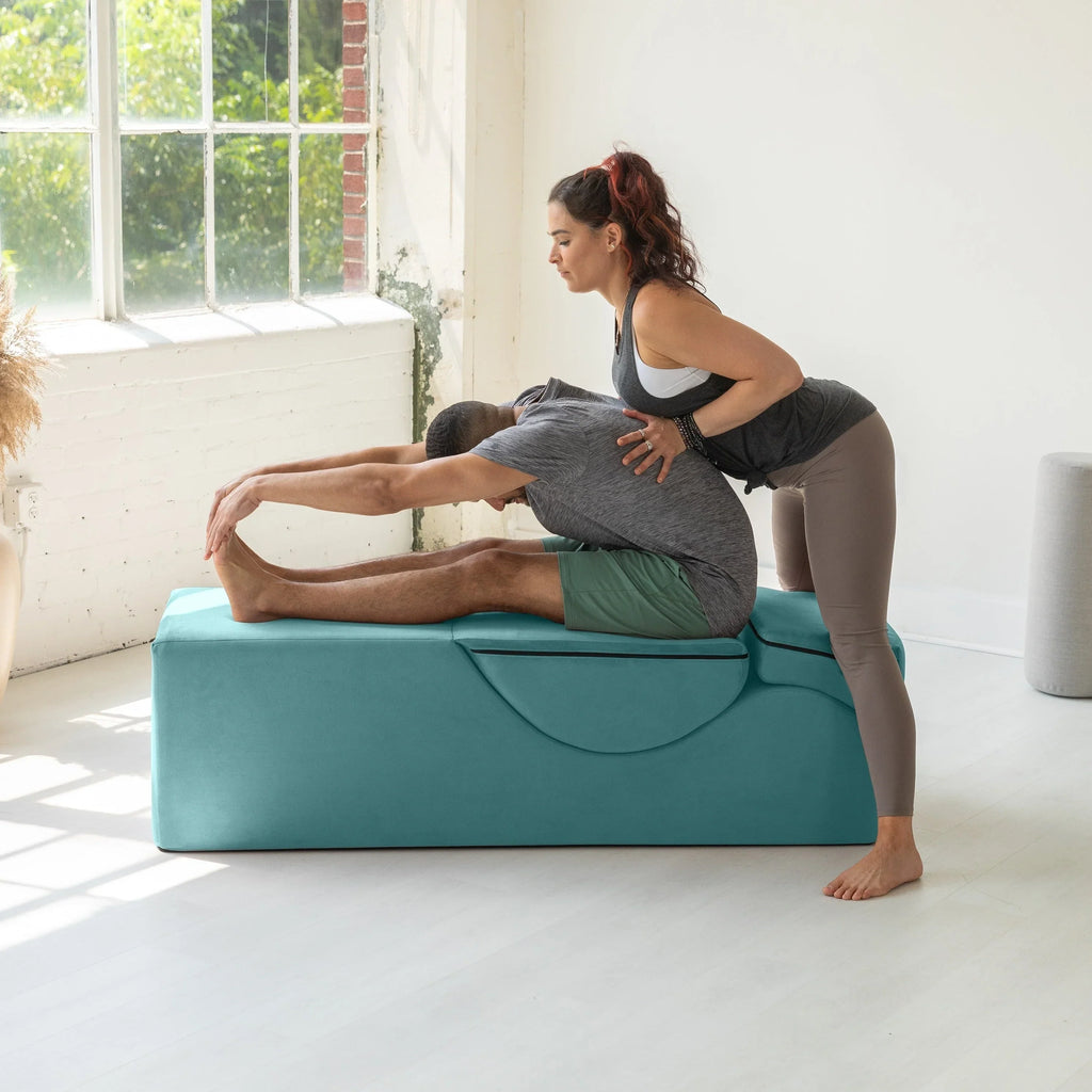 Chaise longue convertibile Avana Kami / poltrona per yoga e massaggi - pouf 2-in-1 con poltrona lounge da yoga ripiegabile estraibile nascosta, microvelluto - N/A