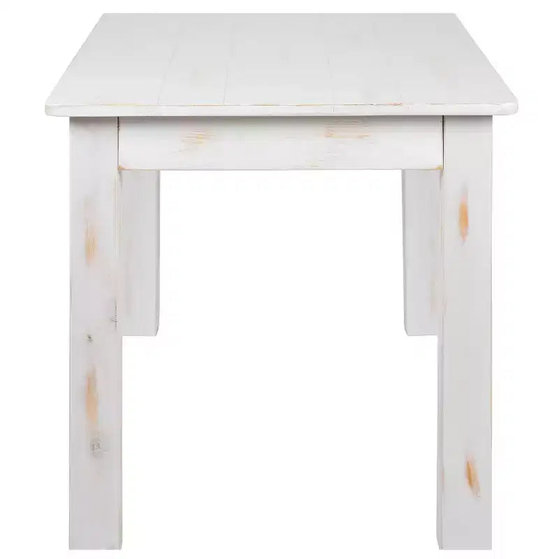 Mesa de comedor rústica Flash Furniture de pino macizo, rectangular, de 46 x 30