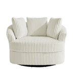 Set di 2 poltrone girevoli a conchiglia oversize da 43 W in morbido velluto a coste con cuscini