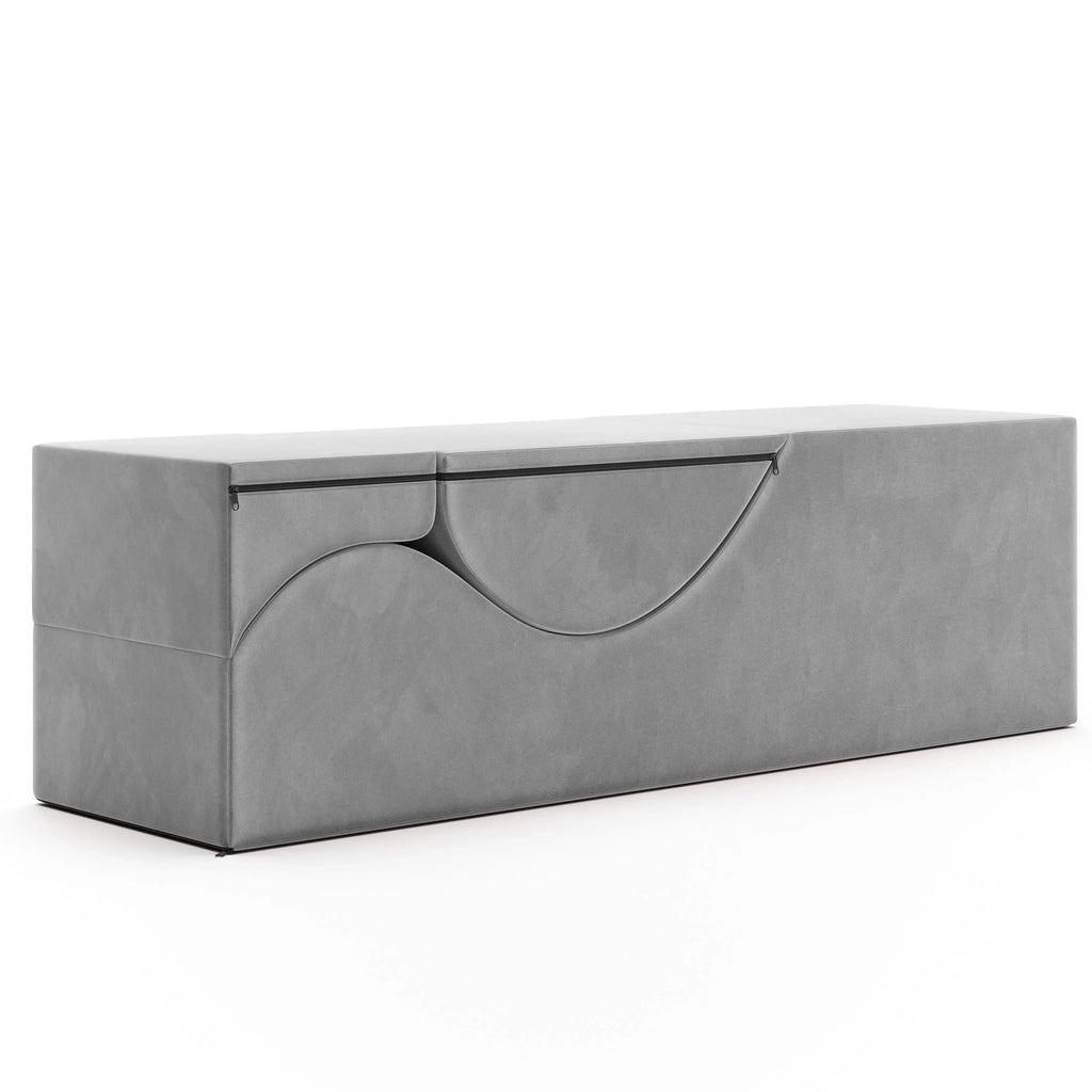Chaise longue convertibile Avana Kami / poltrona per yoga e massaggi - pouf 2-in-1 con poltrona lounge da yoga ripiegabile estraibile nascosta, microvelluto - N/A